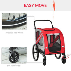 2-In-1 Pet Bike Trailer Stroller